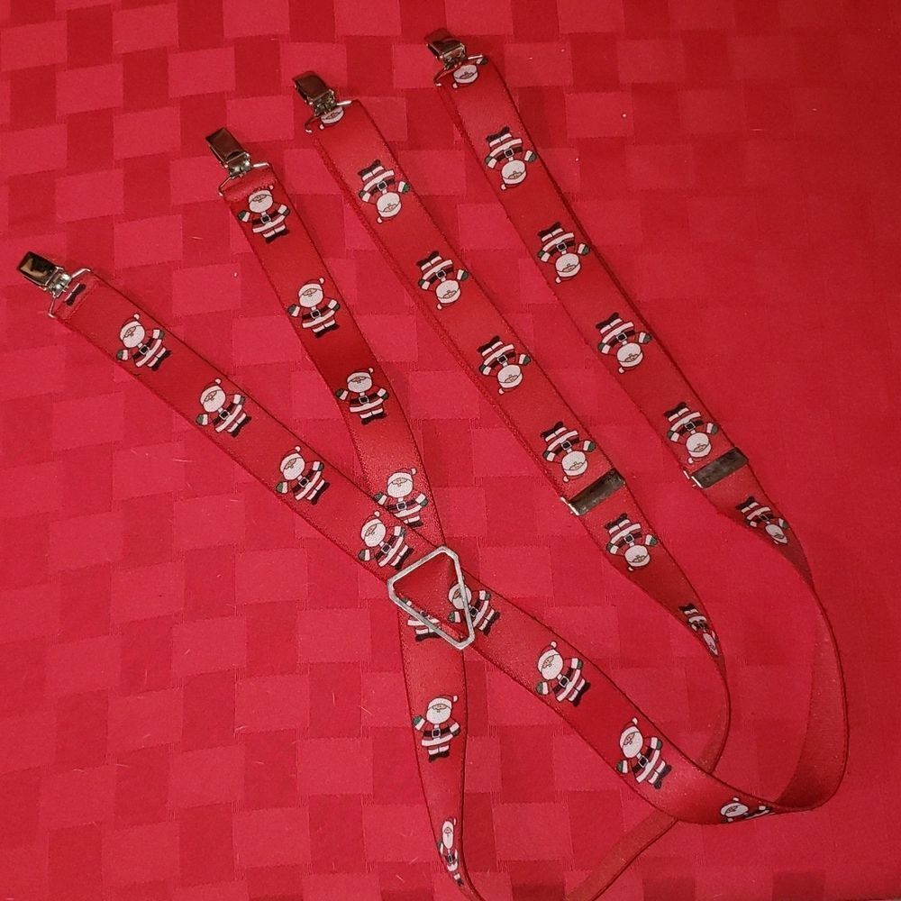 VNTG Pelican Red Santa Clause Suspenders